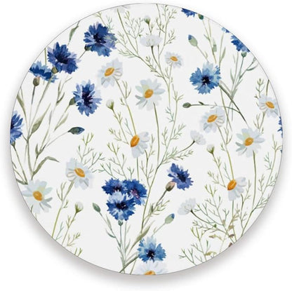 Coasters for Drinks Cup Coasters for Coffee Table Desk Cup Mat Cork Backing for Coasters Round Home Decor Daisy