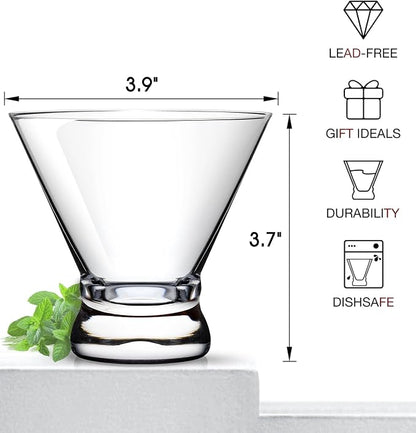 Martini Glasses Set of 6, 8oz Coupe Cocktail Glasses - Image 6