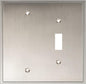 Henne Bery Soft Modern Decorative Wall Plate Switch Plate Outlet Cover (Blank/Toggle, Satin Nickel)