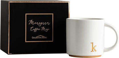 COLLECTIVE HOME Ceramic Coffee Mug, 15 oz Monogram Cup - Image 6