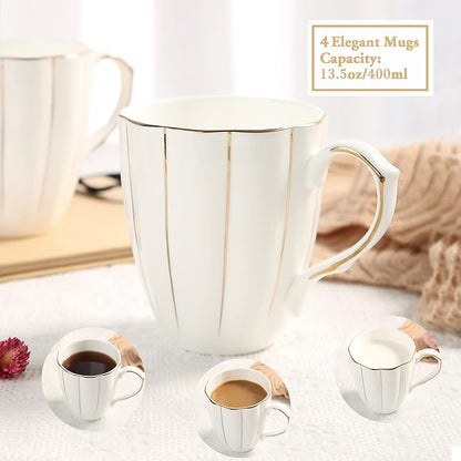 DUJUST Coffee Mug Set of 4, Luxury British Design - Image 5