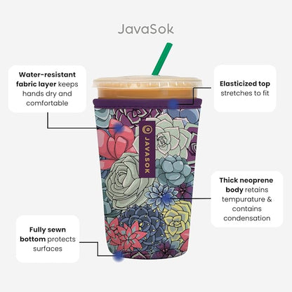 Sok It JavaSok Iced Coffee & Cold Soda Insulated Neoprene Cup Sleeve (On Tour, XLarge: 38-42oz)