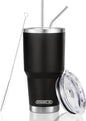 D·S 30 oz Black Tumbler with Straw and Lid Insulated Travel Coffee Mug | Double by D%C2%B7STUMBLER