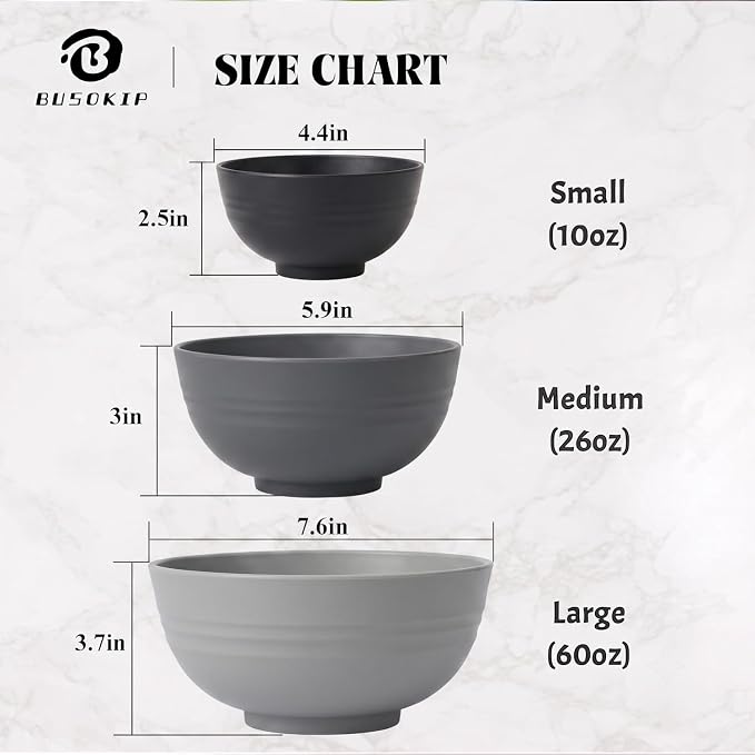 Wheat Straw Bowls Sets of 8, 10oz Small Plastic Bowl Reusable, Unbreakable - Image 5
