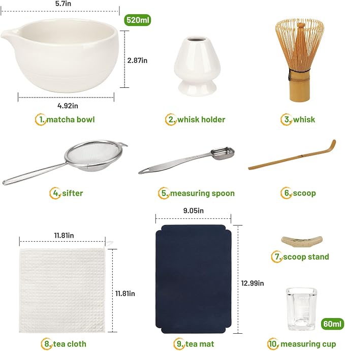 Joiish Matcha Whisk Set, 10-Pcs Matcha Kit - Image 5