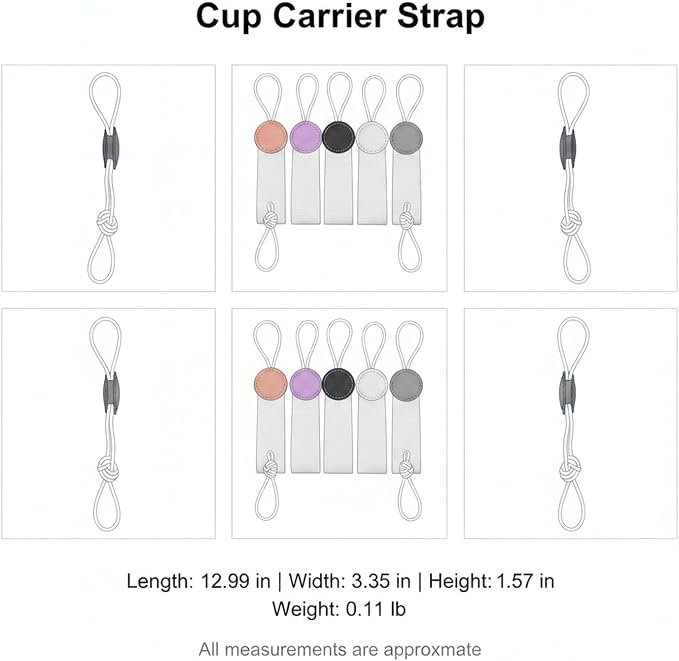 Adjustable PU Leather Cup Carrier Strap - Image 7