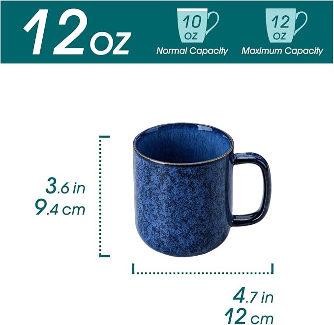 vancasso STARRY Coffee Mugs Set, 12 oz Ceramic Coffee Cups - Image 2