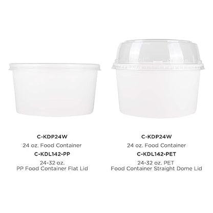 Karat [24oz - 600 ct] Paper Soup Bowls for Hot/ Cold Food - Ideal for Soup, NoodIes, Pasta and Snacks - White (C-KDP24W)