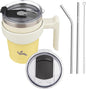 Konokyo 10 oz Tumbler with Handle and Straw, Insulated Travel Mug | Lemon; by Konokyo