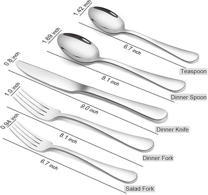 Silverware Set, Briout Flatware Set Service - Image 2