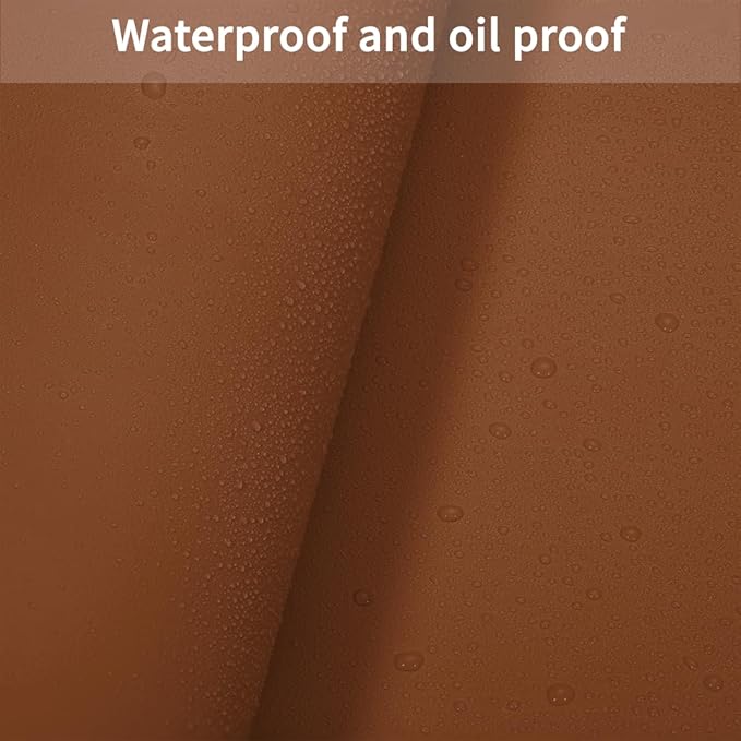 Leather Desk Mat,1.8mm Thick,14x60 Inch Desk Cover,Desk Protector Mat,Dresser Cover Top,Table Cover Rectangle,End Table Cover,Coffee Table Cover Rectangle(Brown+Gray,14x60)