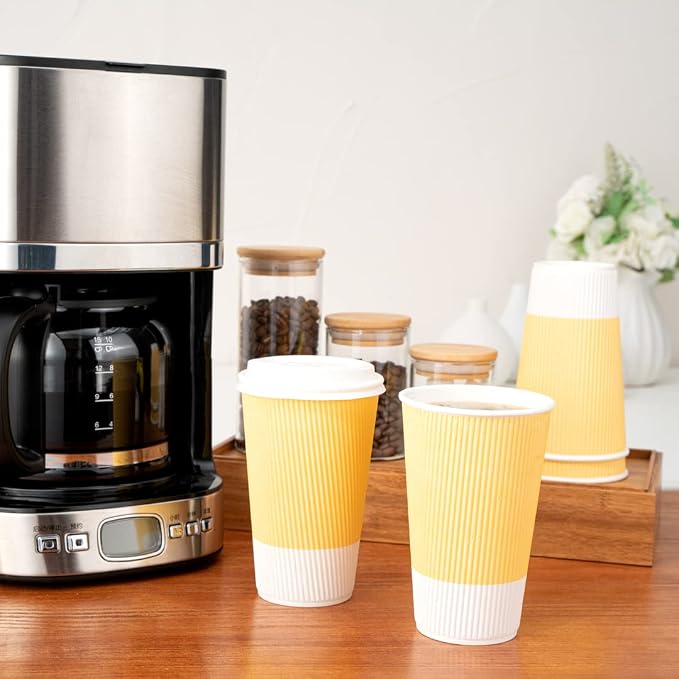 Restaurantware 16 Ounce Double Wall Disposable Coffee Cups, 500 Insulated Light - Image 11