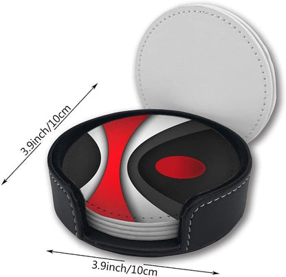 Black in Modern Abstract Red Drinks Coasters - Image 2