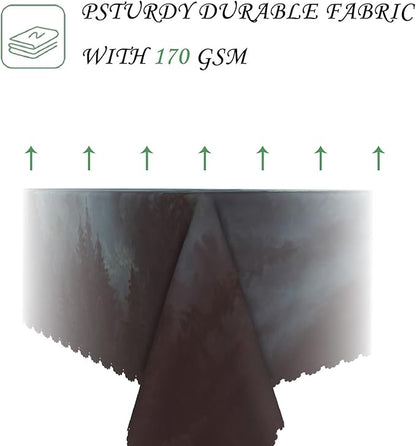 54x78 Inch Nature Rectangular Tablecloth Misty Forest Mountain Table Cloth Waterproof Durable Table Cover for Holiday Picnic Dinner BBQ Decor