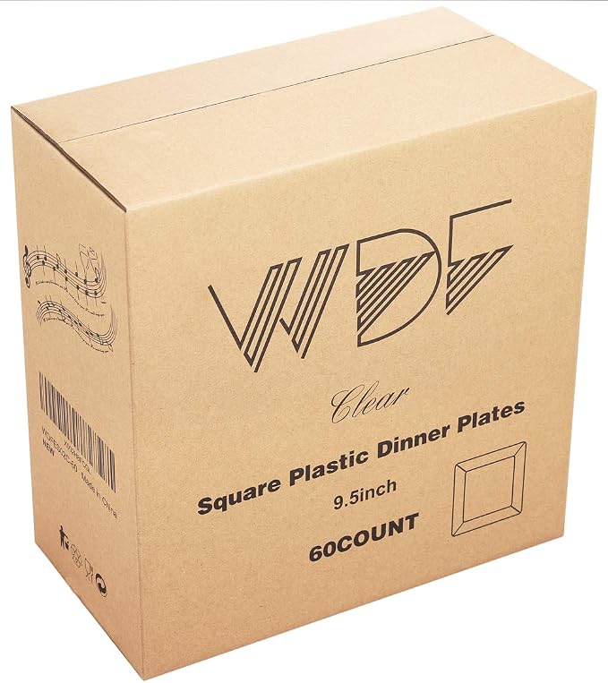 60PCS Clear Plastic Plates-9.5inch Square Disposable Plates - Image 8