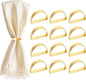 Gold Napkin Rings, Thanksgiving Christmas Napkin Rings Set of 12, Nickel-Plated Steel Table Decor for Festival Party - Horseshoe Shape