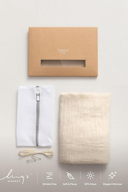 Ling's Moment 10Ft Ivory Cheesecloth Table Runner | Beige Cream White, Gauze - Image 7