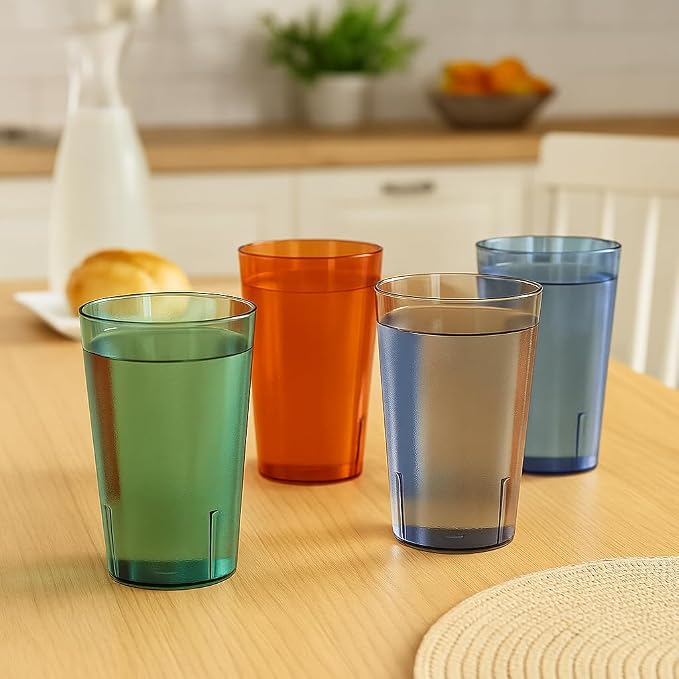 Oojami Set of 16 Plastic Tumblers, 20-Ounce Reusable Cups, BPA-Free & - Image 9