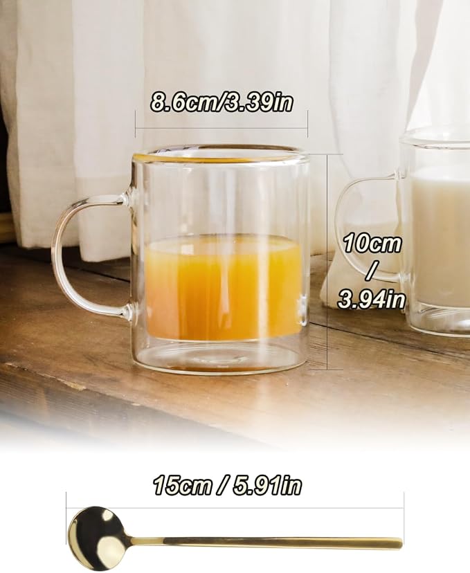 LIBWYS 12oz Double Wall Coffee Mugs - Image 3