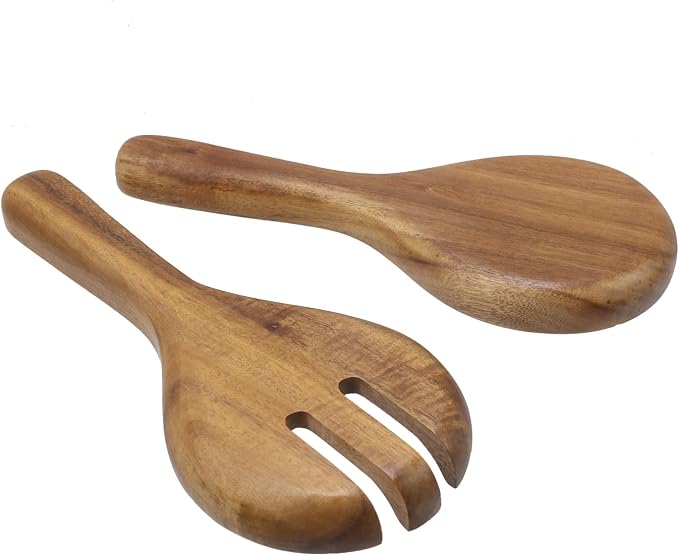 Wooden Salad Tongs Wood Salad Servers Serving Spoons - Image 4