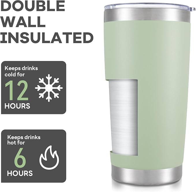 20 oz Tumbler with Lid Stainless Steel Insulated Tumblers Bulk Cups Mug | - Image 3