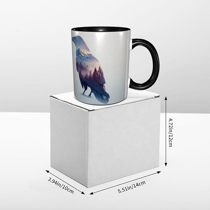 FyLybois Crow Coffee Mug 11 Ounce Mugs Ceramic Tea Cup Drinking Water Cups | - Image 6