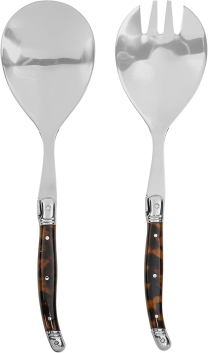 Laguiole Connoisseur Tortoise Shell Salad Servers Set - Image 3