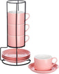 Cappuccino Cups Set of 4, 8oz Stackable Coffee Cups Set by MEICHU