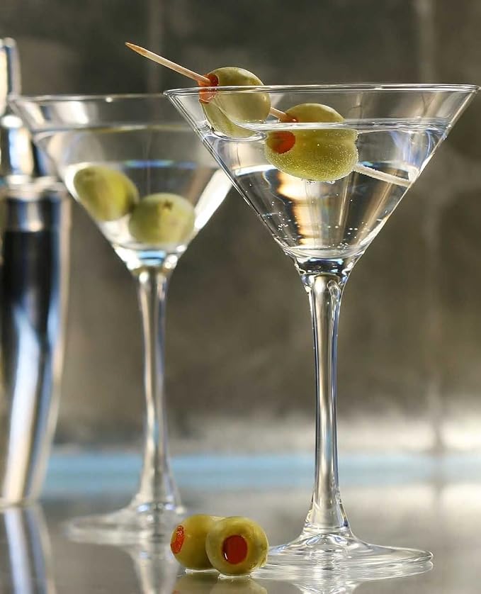 Bella Vino Set of 6 Martini Glasses, Cosmopolitan Margarita Glass Cups - Image 8