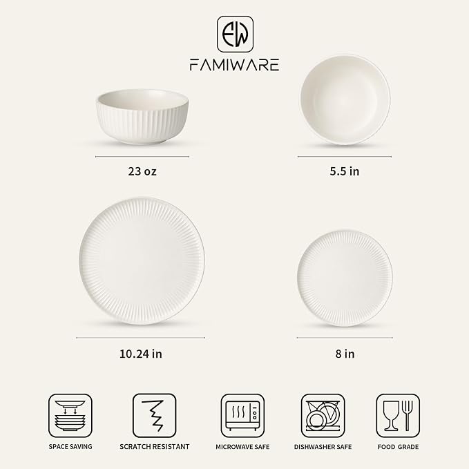 Famiware Stoneware Dinnerware Sets - Image 2