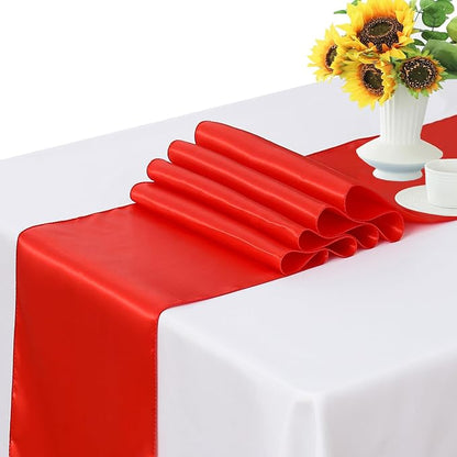 Satin Red Table Runners 10 Pack - Image 2
