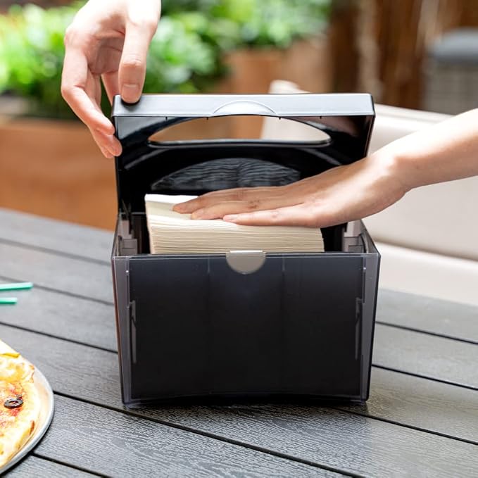 Restaurantware 7.5 x 6 x 6.3 Inch Napkin Holders 1 Rectangle Napkin Dispenser - Image 6