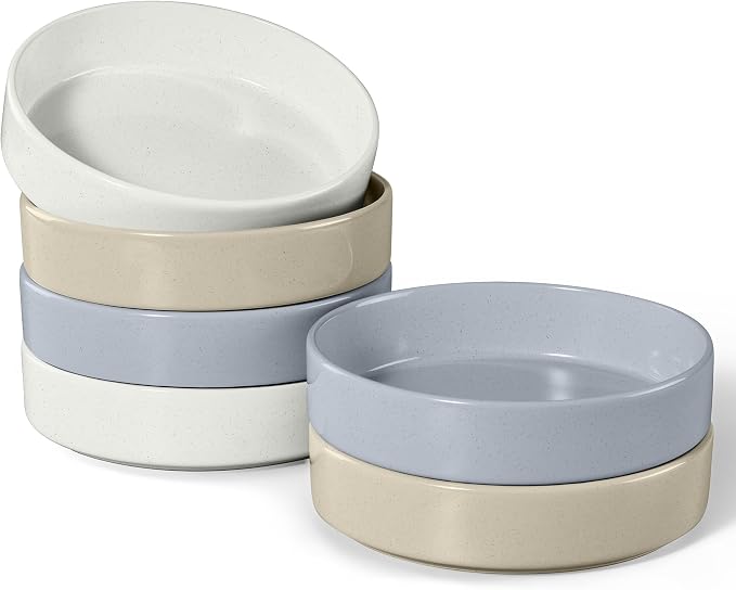 E-far Pasta Bowls Set of 6, 35 oz Large Stoneware Bowl Plates | Shallow & Wide by E-far