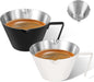2 Pc Stainless Steel Espresso Shot Cups, 3.4oz/100ml, V-Shaped Mouth by carrottimes