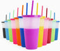 Color Changing Cups with Lids and Straws 12pcs, 24Oz by Unknown