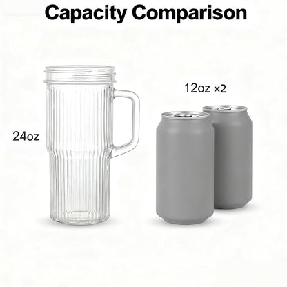 2-Pack 24oz Ribbed Glass Tumbler - Image 4