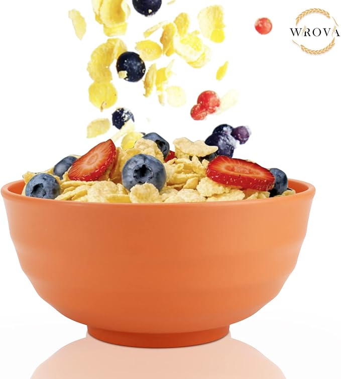 Wheat Straw Bowls Set 60 OZ Unbreakable Large Cereal Bowls Set of 6 Microwave - Image 6