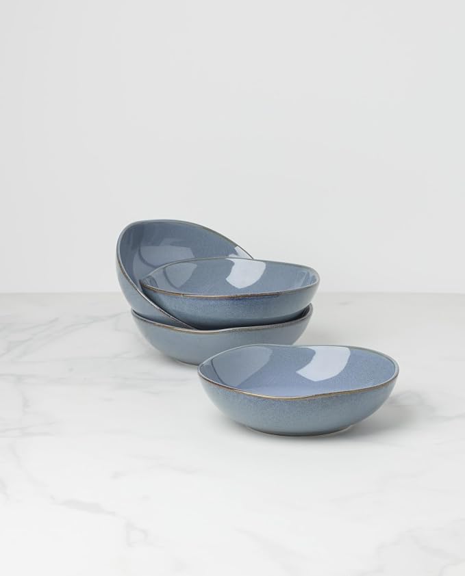 Oneida Dinnerware Set, Organic Shades Blue Pasta Bowls, Service - Image 2