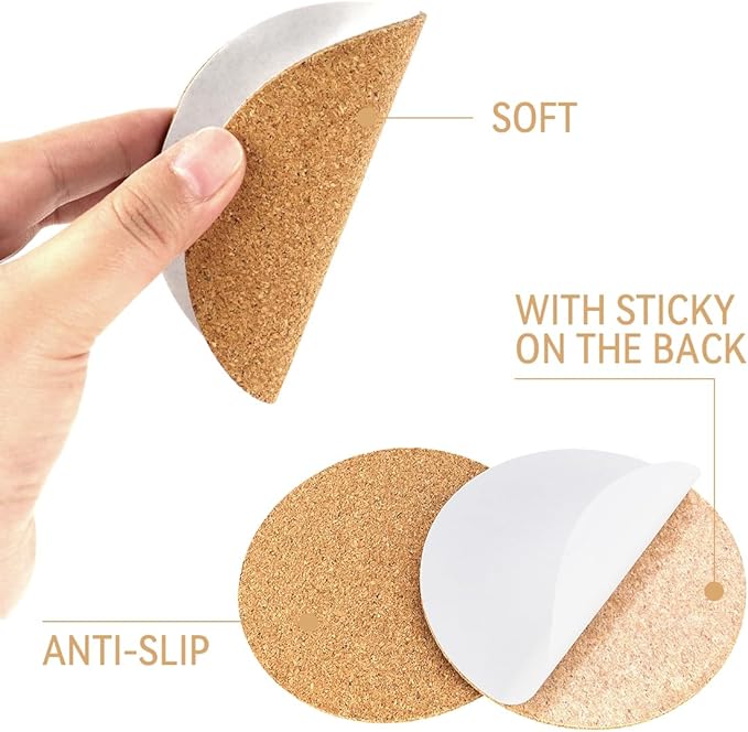 Tenalleys 10 Pack Round Cork Coasters, DIY Coasters & Craft Accessories - Image 4