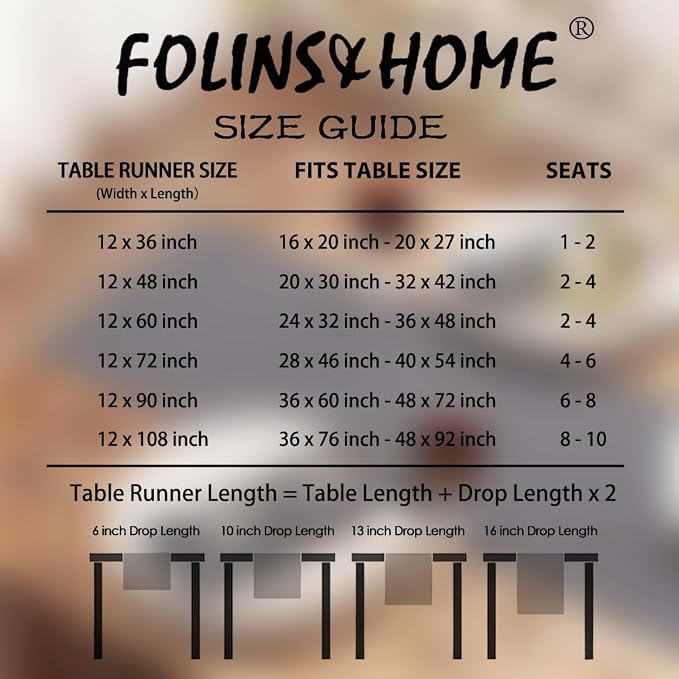 FOLINS&HOME Grey Waterproof Decorative Table Runner 60 Inches Long | 210GSM - Image 6