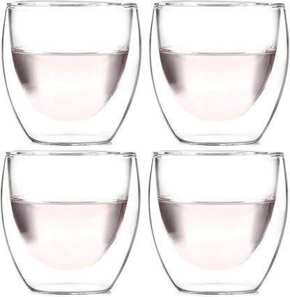 Amlong Crystal Double Wall Glass Shot Glass, Espresso Cups 3 oz. by Amlong+Crystal