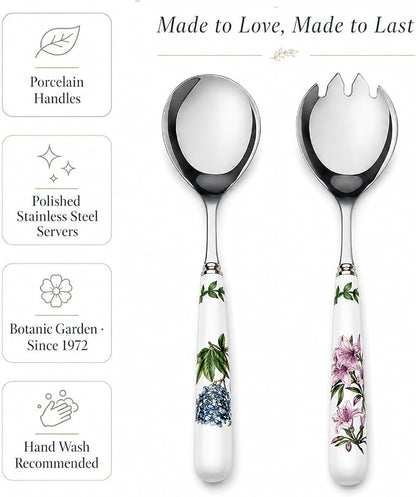 Portmeirion Botanic Garden Set of 2 Salad Servers | 10 Inch Salad Serving Set | - Image 4