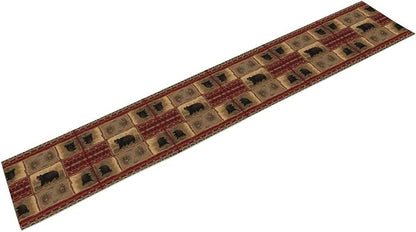 Rustic Bear Table Runner, Retro Vintage Bear Country Cabin Cottage Pine Tree - Image 7