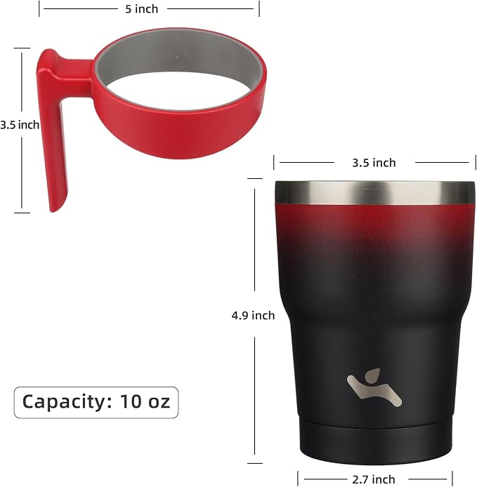 Konokyo 10 oz Tumbler with Handle and Straw, Insulated Travel Mug | Mystic - Image 4