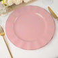 Efavormart 11" Dinner Plates – Set of 10 Plastic Dusty Rose Round Disposable by efavormart