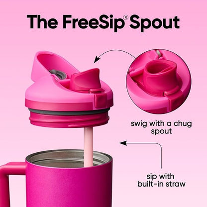 Owala FreeSip Tumbler Stainless Steel Water Bottle 40 oz Read My Lips | - Image 3
