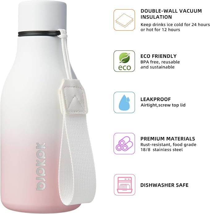 BJPKPK 12oz Insulated Water Bottle, Stainless Steel Bottle - Image 2