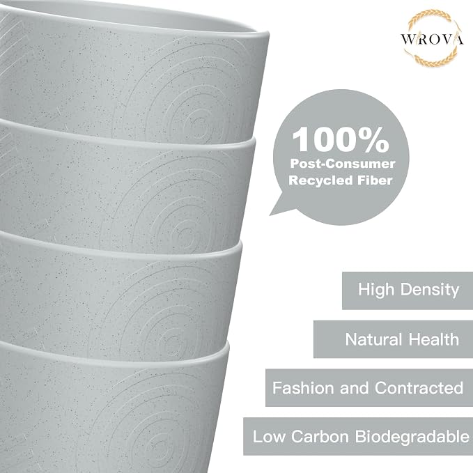 Wrova Wheat Straw Cups 8 PCS Good Alternative to Plastic Reusable Cups 12 oz - Image 4