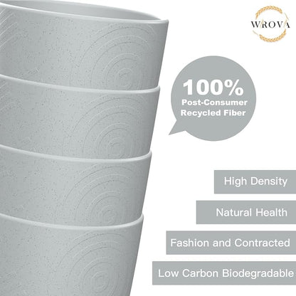 Wrova Wheat Straw Cups 8 PCS Good Alternative to Plastic Reusable Cups 12 oz - Image 4