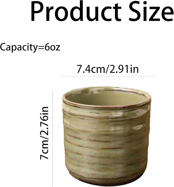 Vintage Ceramic Mug, Japanese Tea Cup 6oz Cup No Handle Drinking Cup - Image 6